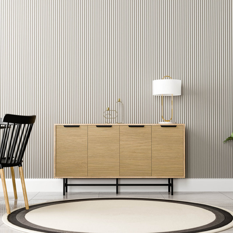 Covedale 144cm Console Table, Beige/Black