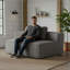 Fauteuil simple gris en molleton Teddy, canapé modulaire compressé avec siège large et trois coussins de dossier, support tout en mousse, fauteuil confortable pour le salon, le dortoir, les enfants et les animaux de compagnie-285250795