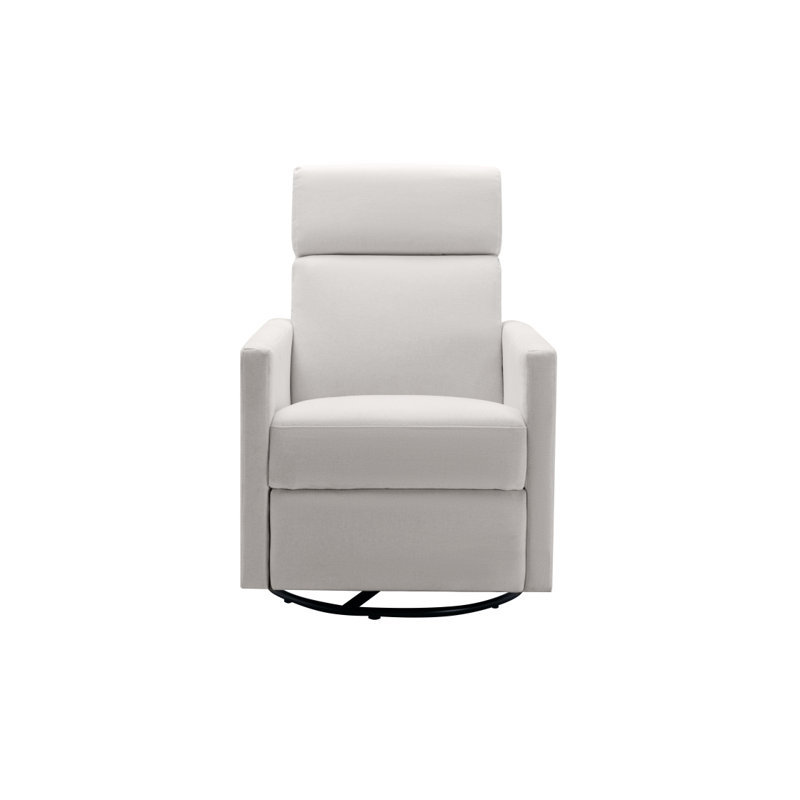 Modern Rocking Recliner Chair With High-Density Foam And Sturdy Wood Frame, Beige