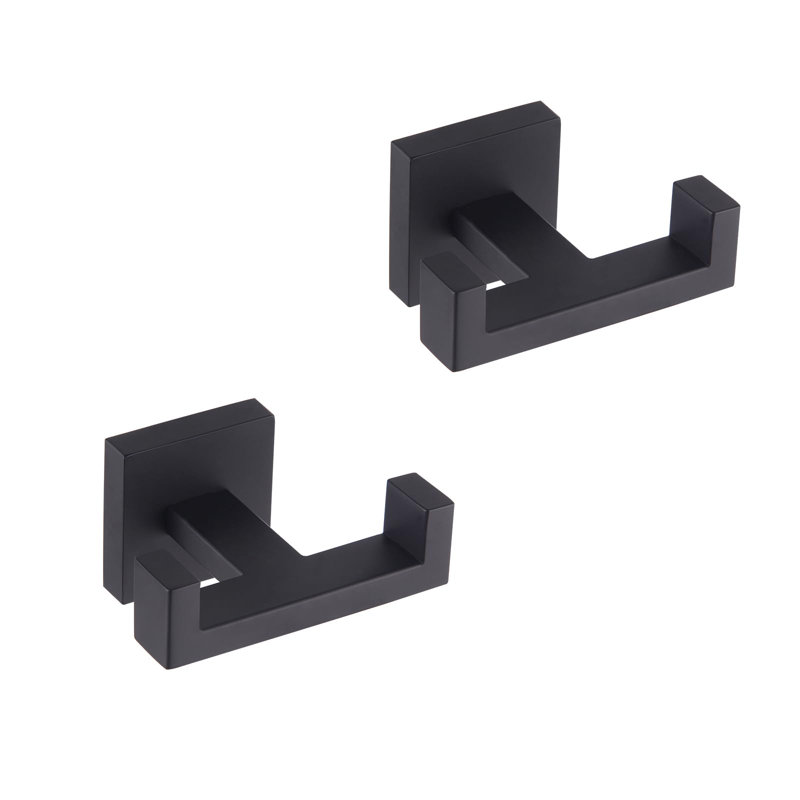 2 porte-serviettes muraux requis, Noir mat