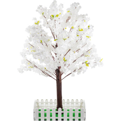 Artificial Cherry Blossom Tree - Handmade White Fake Cherry Blossom Tree Centerpieces For Wedding Party Christmas Garden Indoor & Outdoor