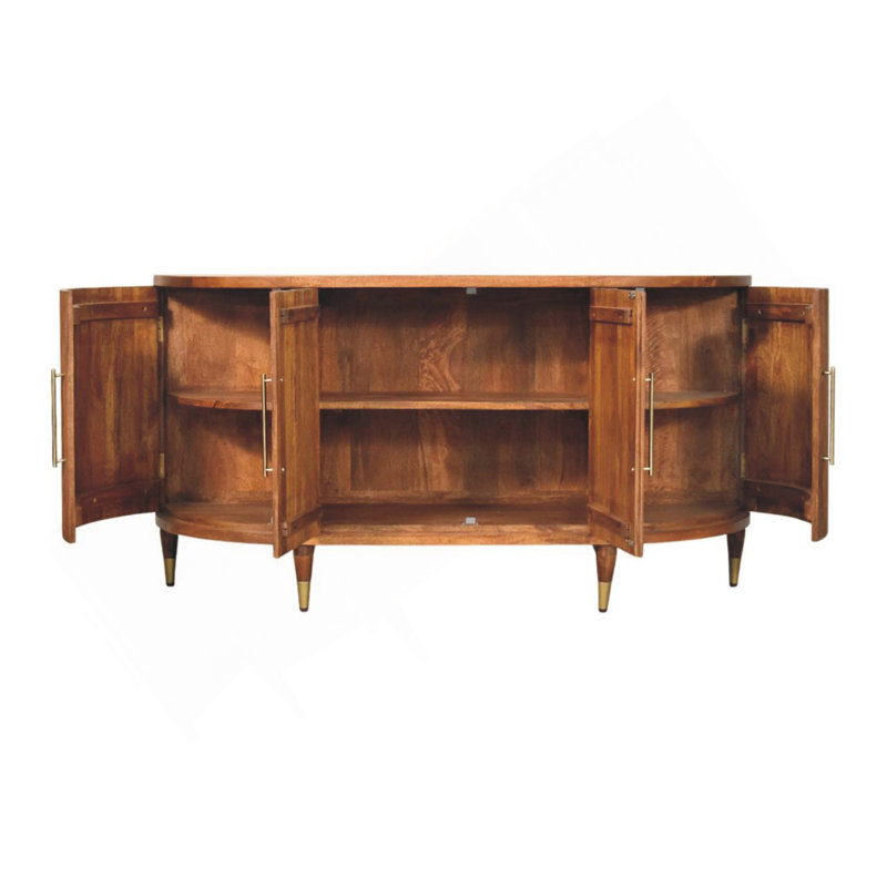 Buffet courbé en bois 4 portes Ravello