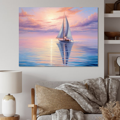 Sailboat Canvas Wall Art, Coastal Sailing Decor Print - Sailboat Sailing Serenade I