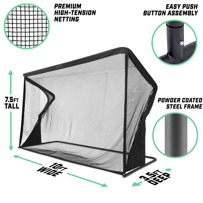 Gosports ELITE Golf Practise Net With Steel Frame - 10'' Size