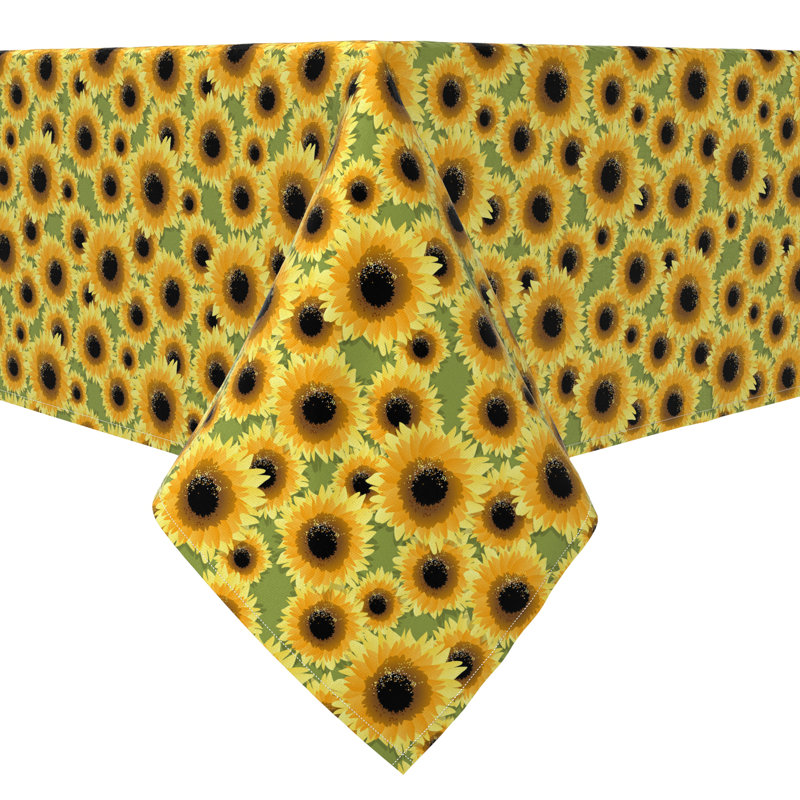 Rectangular Tablecloth, 100% Cotton, 60x104", Sunflower Bunch