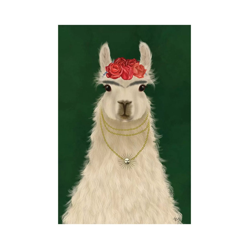 Llama F by Fab Funky - Wrapped Canvas Print, 152.5 cm H x 101.5 cm W