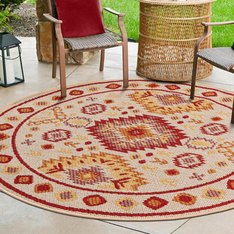 Tapis intérieur / extérieur Marlenia Marlenia, Rond 7 pi 10 po