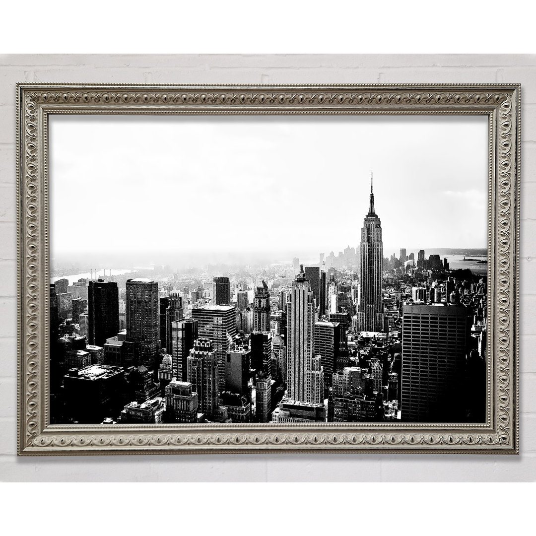 New York Empire State Skyline B N W - Einzelne Bilderrahmen Kunstdrucke