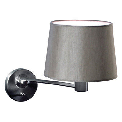Appliquee à bras en nickel câblé à 1 lumière et à luminosité clubroom