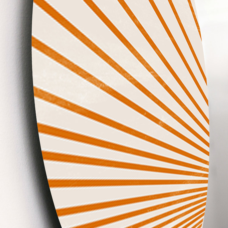 Orange Sun Print III - ensemble de décorations murales modernes en métal