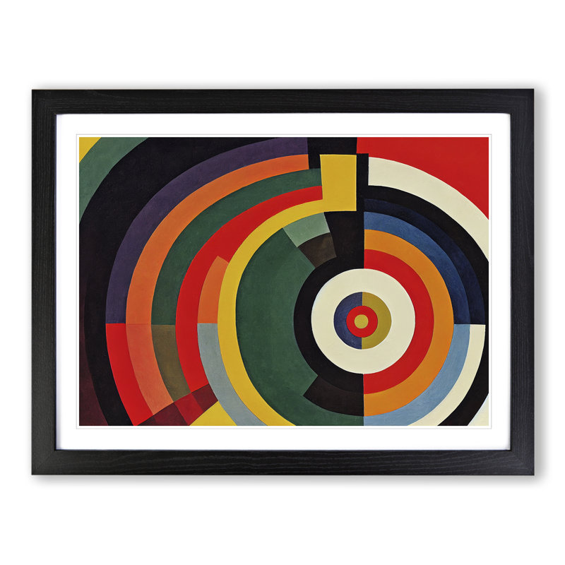 Beaming Modern Abstract Art - Framed Print, Black, 34cm H x 46cm W x 2cm D