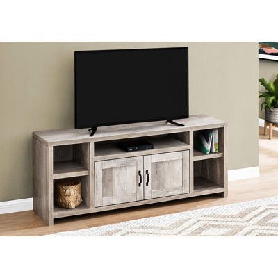 Meuble télé avec rangement Taupe, console de 60 pouces pour le salon et la chambre à coucher, meuble décoratif de style moderne, rangement et décoration