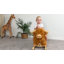 Cheval à bascule en peluche avec base en bois et sangle de sécurité-133736567