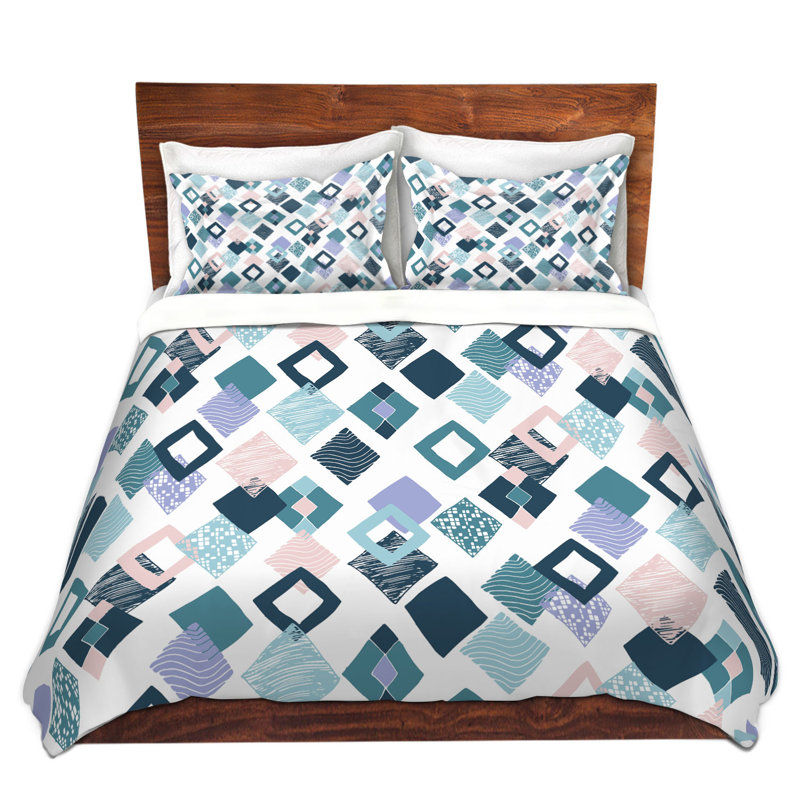  Housses de couette Metka Hiti Harlequin Blue, Housse de couette simple + 1 taie décorative stan