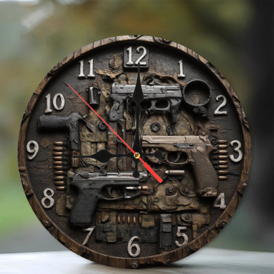 Clock Made Of Guns And Ammo