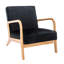 Chaise rembourrée en microfibre de style rétro-2021729986