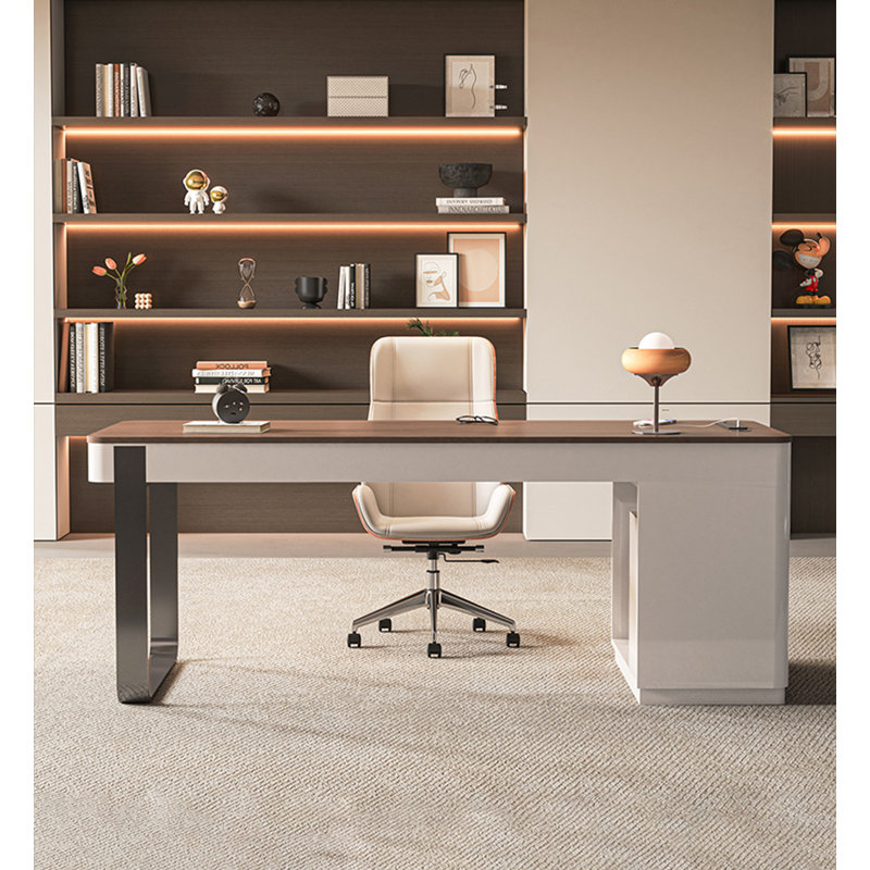 Desk with Two Drawers CPU Compartment and Carbon Steel Legs, 29.5" H x 63" W x 27.6" D