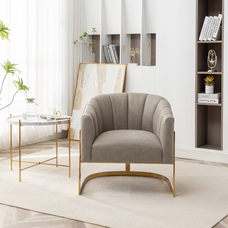 Fauteuil demi-tonneau Tellico, Polyester gris