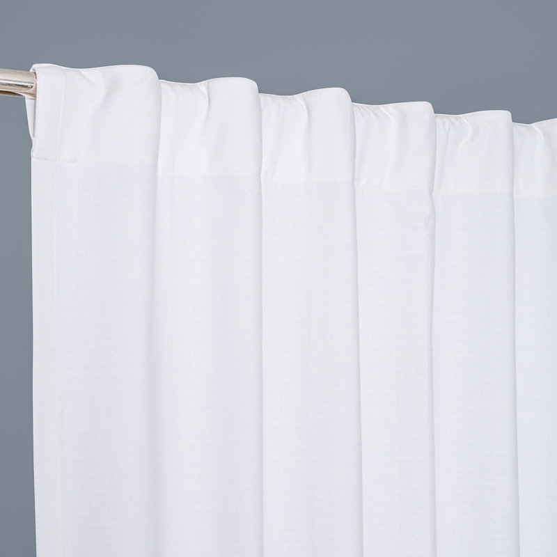 Rideaux à double couche en coton blanc (108 po x 50 po) - Filtration de la lumière, L 50 po x L 108 po
