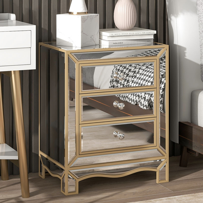 19.9'' W Glass Nightstand