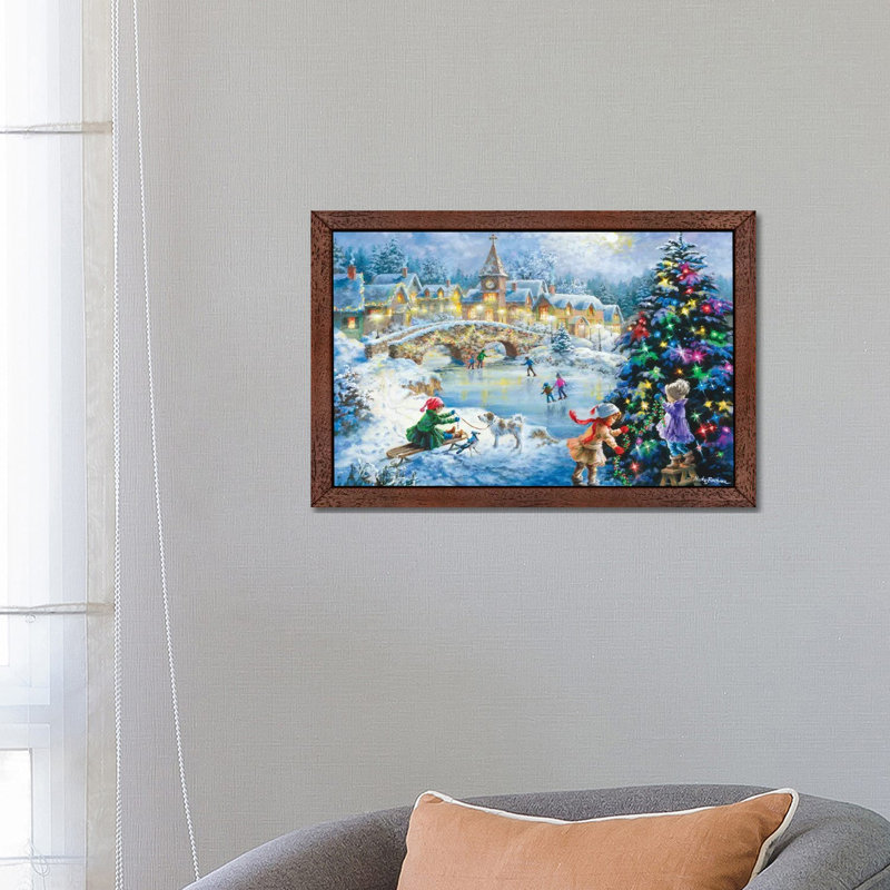 Joyful Celebration by Nicky Boehme - Painting on Canvas, 101.6 cm H x 66.04 cm W, Brown Floater Framed