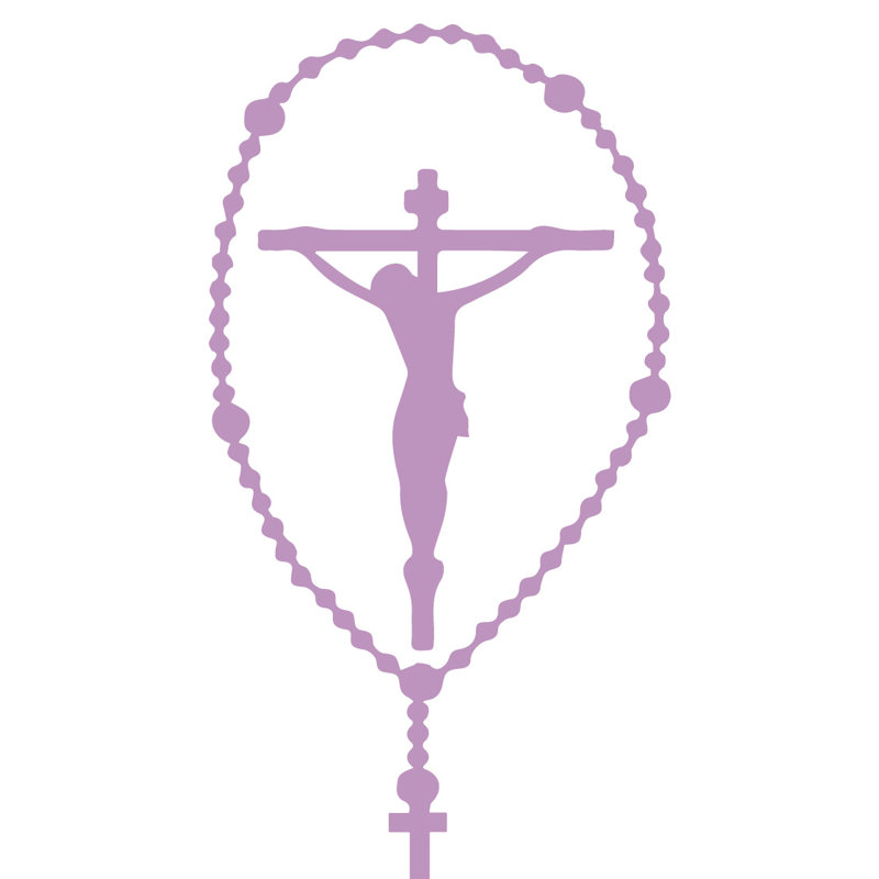 Décalcomanie murale crucifix rosary, Lilas, H 30 po x l 15 po x P 0,01 po
