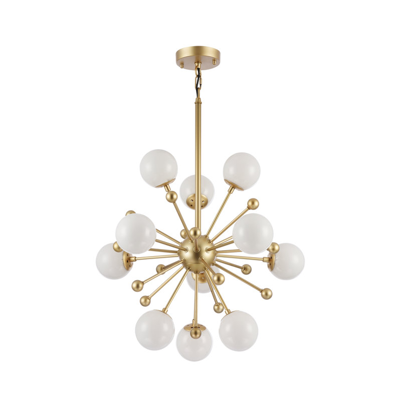 Transitional 11 Light Gold Globe Sputnik Chandelier