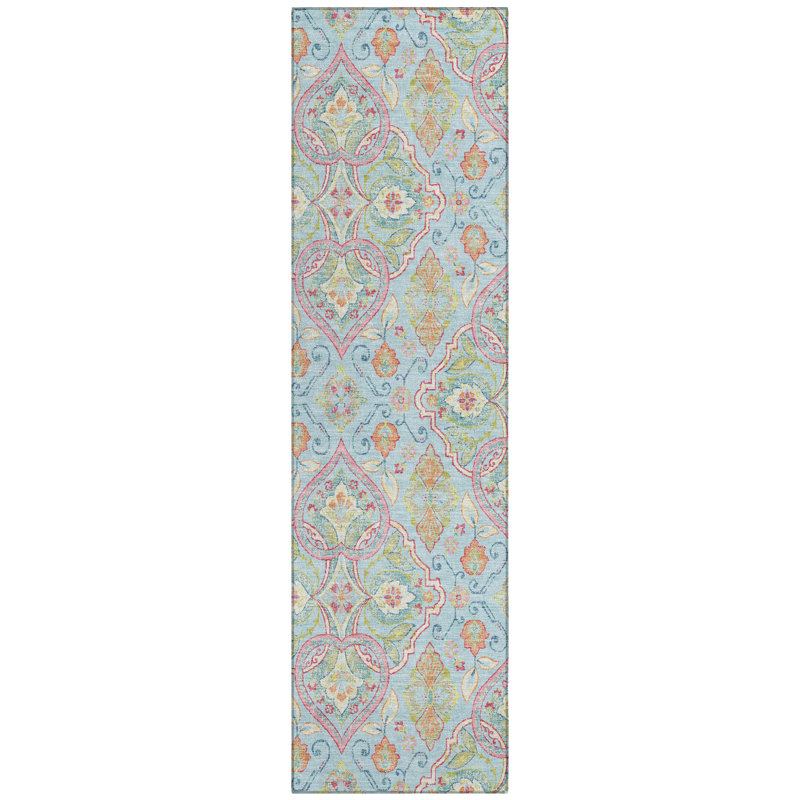 Machine Washable Indoor/Outdoor Husby ACN2207 Bohemian Rug, Runner 2'3" x 7'6"