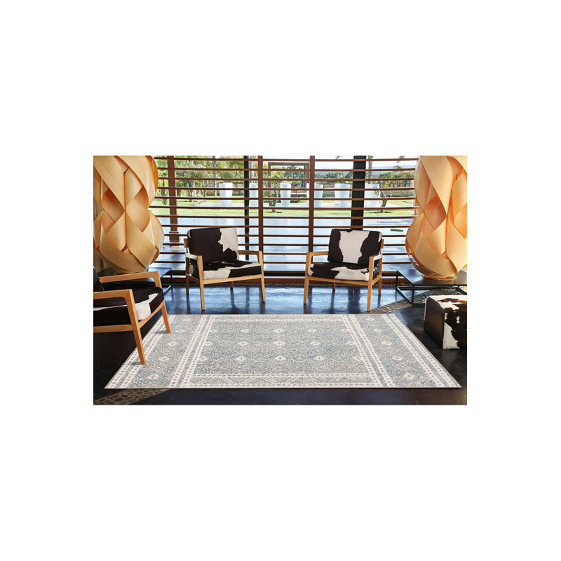 Tapis tissé géométrique lavable à la machine, Sous-tapis rectangulaire 3 pi 11 po x 5 pi 11 po i