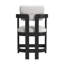  Tabouret de comptoir Canal Arm avec tissu blanc et noir (2 par boîte)
