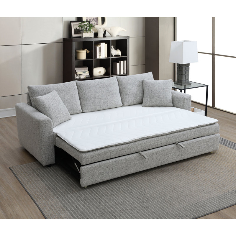 Canapé-lit modulaire beige Boucle, revêtement en tissu doux, 3 designs, fonction de lit escamotable, structure de base - élégante et pratique, fabrication de siège en mousse complète, canapé-lit, entretien facile