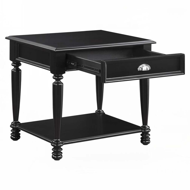 Table basse en bois avec tablette de plancher et tiroir
