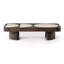 Table basse moderne en bois massif à deux tons