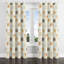 Modern Curtains for bedroom - Orange Neutral Grid Grommet Curtain - 1 Panel-1883754340-1883754342