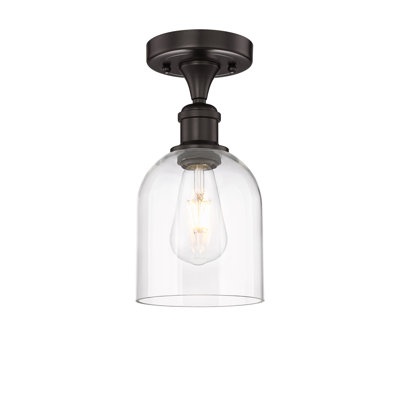 Edison - Allysson - Plafonnier semi-encastré 6 po 1 lumière - Abat-jour granuleux