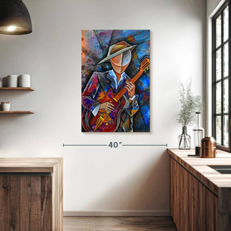 Guitare cubiste Abarca, H 39 po x l 26 po