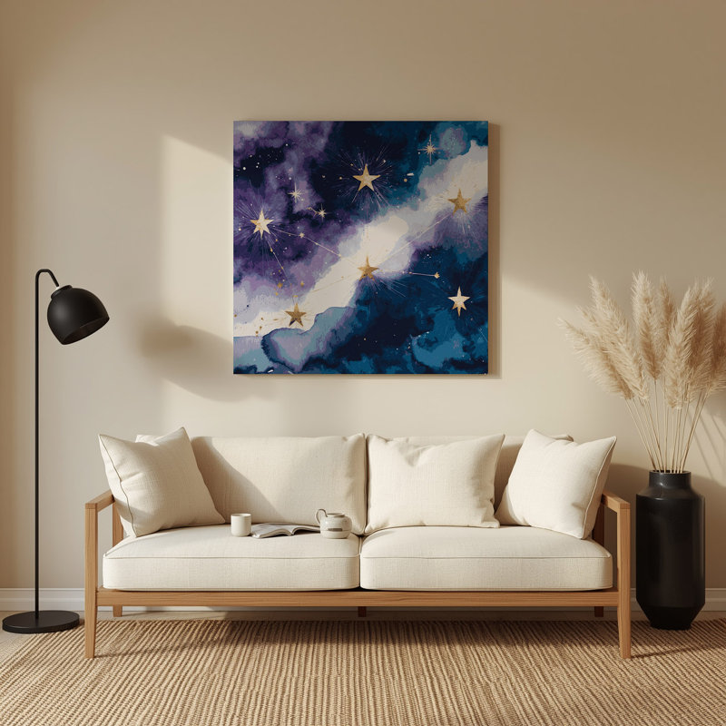Art mural bleu en métal Space Cassiopeia, 192" H x 192" W x 0.05" D