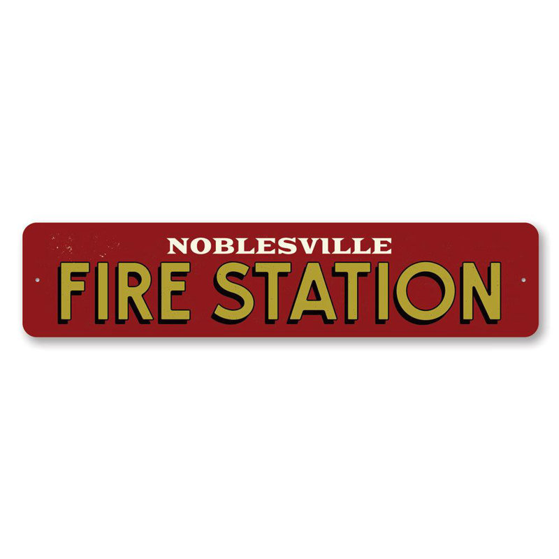 Plaque en aluminium pour caserne de pompiers, H 4 po x l 18 po x P 0,04 po
