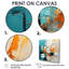 Glorieux coucher de soleil orange turquoise abstrait - art mural abstrait salon-148423039-148423027