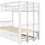 Lit simple superposé sur lit gigogne avec lit gigogne blanc-777745351