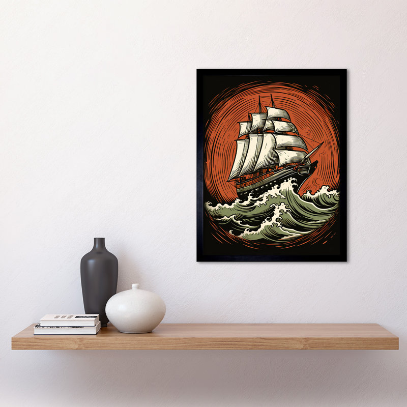 Maeola Sailing Ship In Rough Sea Waves - Single Picture Frame Print