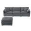 Canapé modulaire en chenille de 103 po avec siège large et large, ensemble de canapé en forme de L avec coussins doubles, canapé à 4 places avec repose-pieds mobile, mobilier d'intérieur surdimensionné