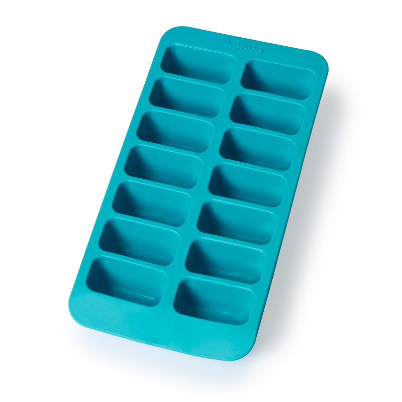 Lékué Rectangular Ice Cube Tray with Lid, Blue