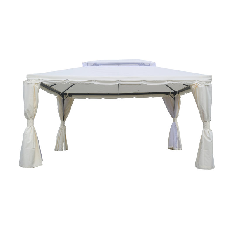Lynell 3m x 4m Metal Patio Gazebo, Grey