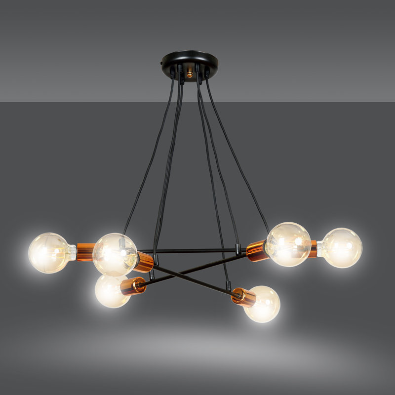 Mullen 6 - Light Cluster Pendant, Black