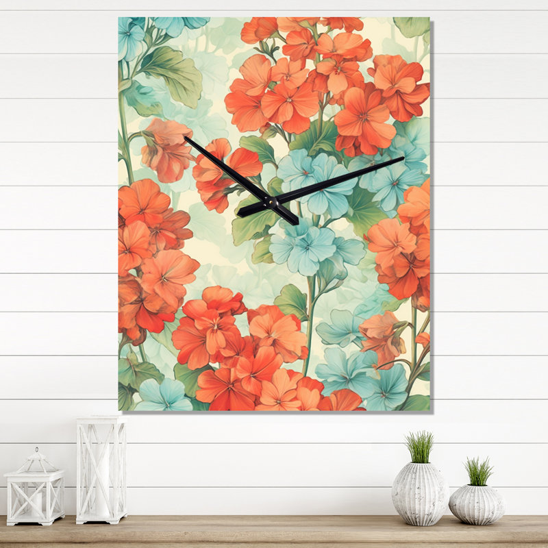 Horloges murales Louvenia - Geraniums, Petit