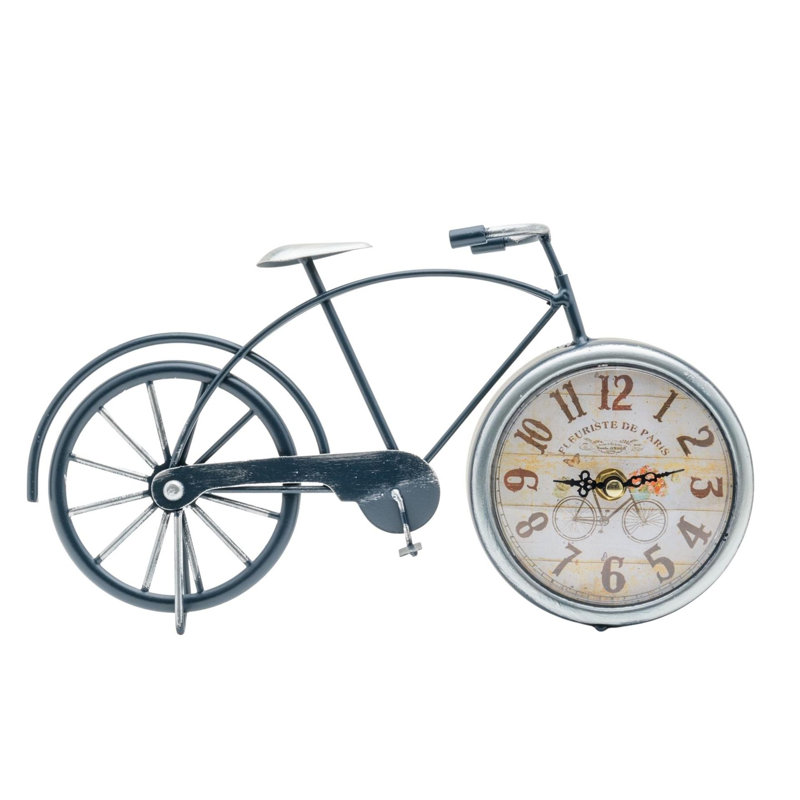 Analogue Metal Quartz Movement / Crystal Tabletop Clock in Grey/Brown