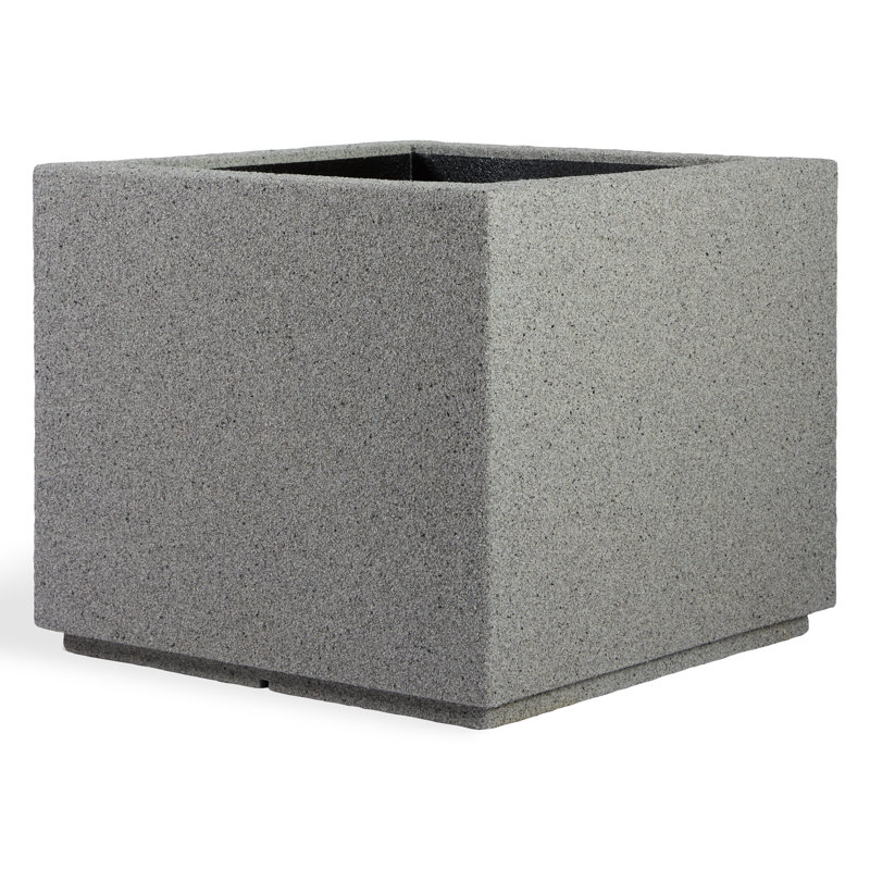 Milan Polymer Planter Box, Gray Granite