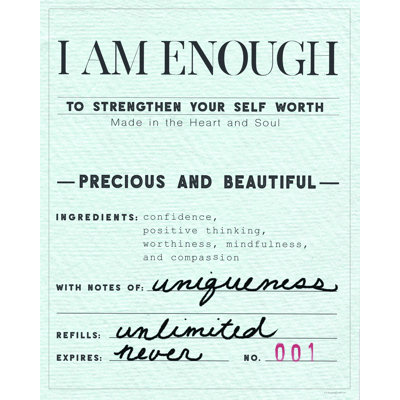 I Am Enough by Kamdon Kreations - Wrapped Canvas Print
