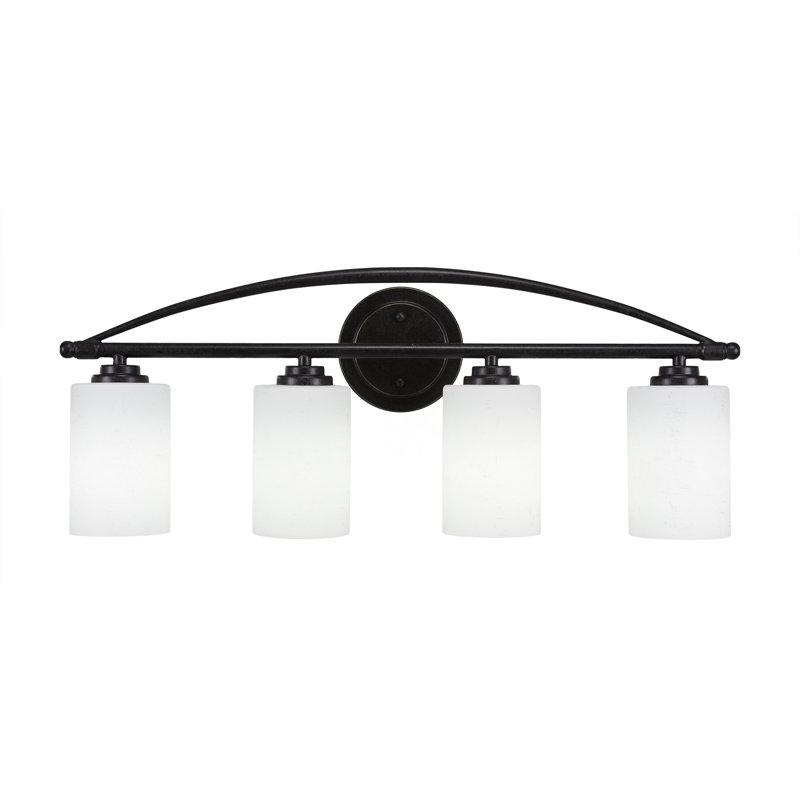 Albreda 4-Light Vanity Light, White Muslin, Dark Granite